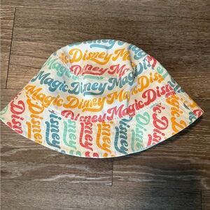 Disney Multicolor Text Bucket Hat